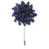 Silk Flower Lapel Pin, Navy and White Polka Dots